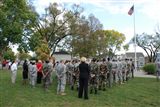 Military-civilian flag retreat honors deployed troops