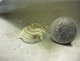 The hemisphere-shaped antenna could result in small conformal antennas integrated onto the surface of Micro-Air Vehicles. (Graphic: Grbic/University of Michigan)