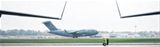 A C-17 Globemaster III from the 445th Airlift Wing departs from Wright-Patterson Air Force Base Oct. 16 to deliver cargo in support of Ebola stricken regions of West Africa. (Air Force photo by Ted Theopolos