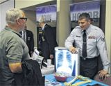 Retiree Appreciation Day attendees were able to meet several different service organizations, including different clinics from the Wright-Patterson Medical Center. (Air Force photos by Diane Kofoed)
