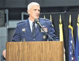 Maj. Gen. Tom Masiello welcomes attendees to the 2014 Air Force Research Laboratory Fellows and Early Career Awards Banquet on Oct. 30 at the National Museum of the U.S. Air Force. The annual event recognizes AFRL’s best and brightest scientists and engin