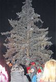 Following opening remarks by Col. John Devillier, 88th Air Base Wing commander, the crowd counted down to the lighting of the towering fir tree outside the Wright-Patt Club, which cut the darkness with a blaze of colorful lights. (Skywrighter photos by Ta
