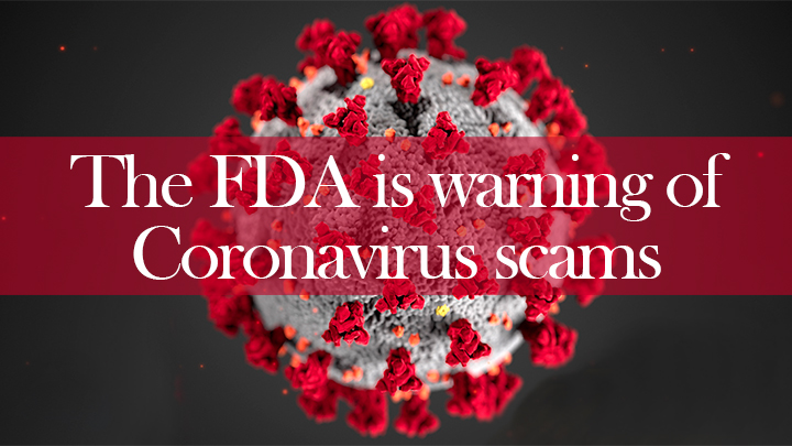 Graphic about FDA warning of Coronavirus scams