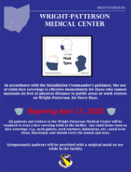 Wright-Patt medical center facial covering requirements graphic