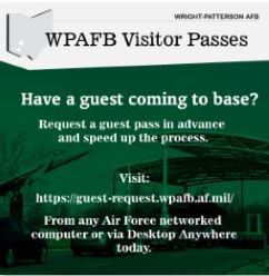 Online visitor pass request procedures graphic